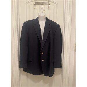 VTG‎ Hardwick Men’s Sz 60R  USA MADE Black  Metal Crest 2 Button Blazer Jacket